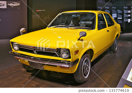 A passenger car (Belle) on display at the Isuzu Motors exhibition facility 135774619