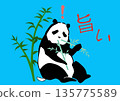 Panda illustration ~8~ A panda discovers the deliciousness of bamboo 135775589