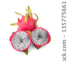 Dragon fruit isolated on white background. 135775661