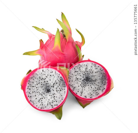 Dragon fruit isolated on white background. Dragon fruit isolated on white background. 135775661