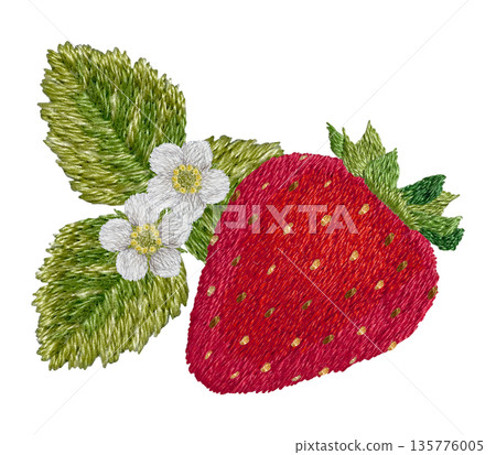 【草莓一點】手工刺繡插畫素材 【草莓一點】手工刺繡插畫素材 135776005