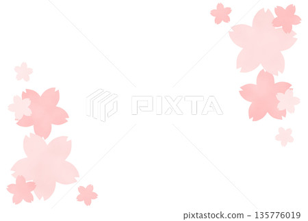 A simple light pink cherry blossom frame A simple light pink cherry blossom frame 135776019