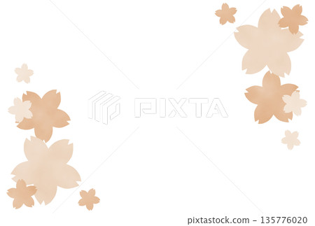 Brown simple cherry blossom frame 135776020