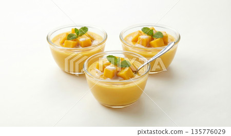 Rich Mango Pudding Dessert Dim Sum Menu All-You-Can-Eat Dim Sum Chinese Food Cuisine 135776029