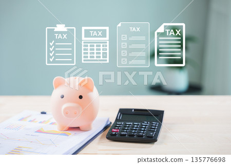Salary transparency money save tax taxation compliance penalty bank considerations include piggy bank near calculator and charts, manage income for legal filing, prepare for growth Salary transparency money save tax taxation compliance penalty bank considerations include piggy bank near calculator and charts, manage income for legal filing, prepare for growth 135776698