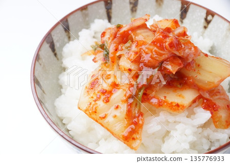 White rice and kimchi 135776933