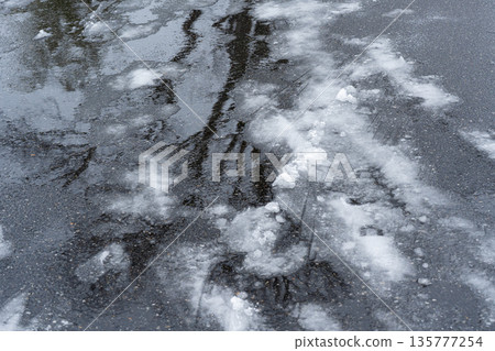 Frozen winter ground Frozen winter ground 135777254