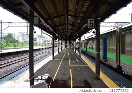 JR北海道函館本線：從朝里站到小樽站的普通列車車窗外的風景（2023年夏雨） 135777272