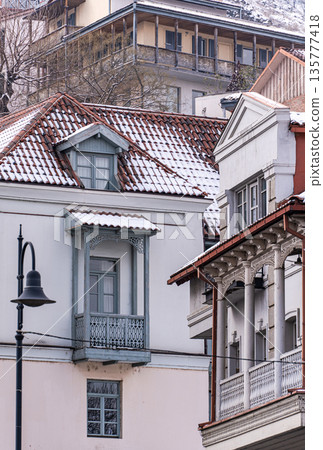 Old town of Tbilisi under the snow 135777418