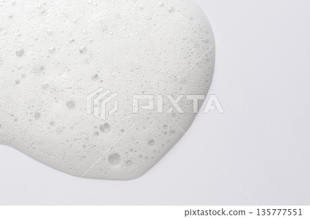 Mousse conditioner for hair with hyaluronic acid and collagen. Copy space 135777551