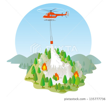Wildfire helicopter extinguishing activity 01 135777736