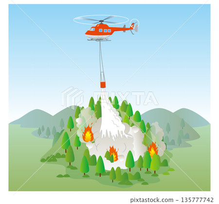 Wildfire helicopter extinguishing activity 02 135777742