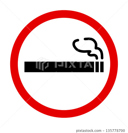 吸煙區標誌插圖(白色背景) 吸煙區標誌插圖(白色背景) 135778700