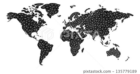 World Map Triangles Background Illustration 135779189