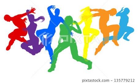 Dancers Silhouette Street Dance Poses Silhouettes Dancers Silhouette Street Dance Poses Silhouettes 135779212