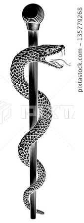 Rod of Asclepius Caduceus Medical Doctor Symbol 135779268