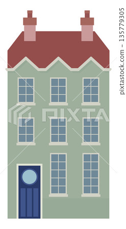 House Old Vintage City Building Illustration 135779305
