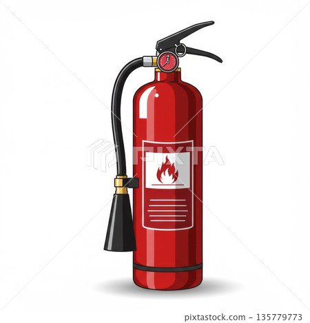 Red Fire Extinguisher Safety Equipment Illustration 135779773