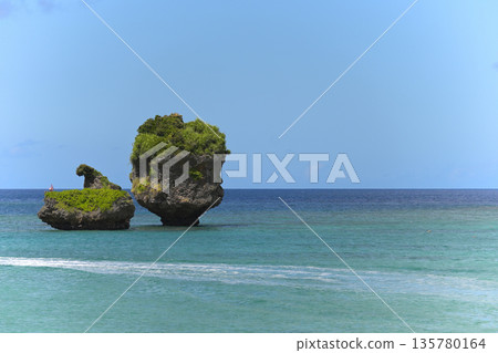 blue sea and big rocks blue sea and big rocks 135780164