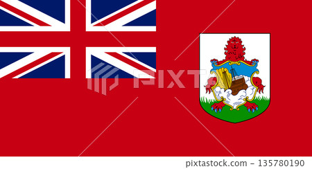 Bermuda National Flag  Red Ensign with Union Jack and Bermuda Coat of Arms 135780190