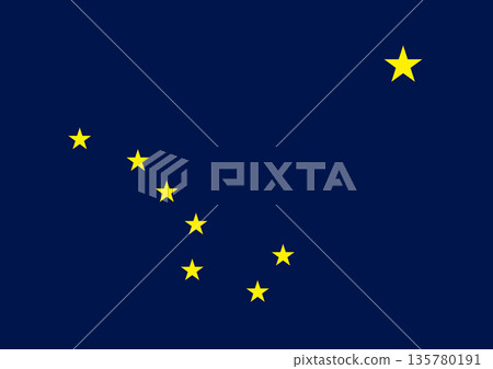 Alaska State Flag Blue Field with Big Dipper and North Star, US State Banner Alaska State Flag Blue Field with Big Dipper and North Star, US State Banner 135780191