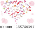 Watercolor fluffy heart set 135780391