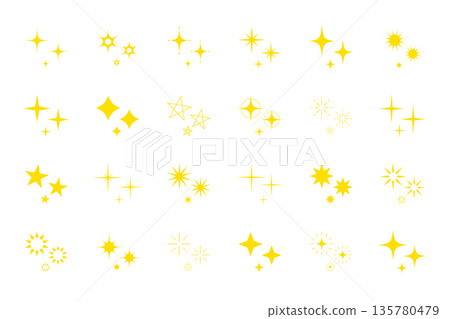 Light sparkling icon set Light sparkling icon set 135780479