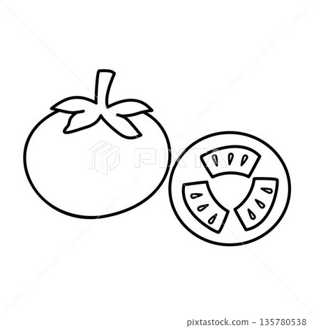 Tomatoes Outline vegetable illustration Tomatoes Outline vegetable illustration 135780538