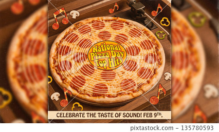 Celebrate National Pizza Day with a Vinyl Record Themed Pepperoni Pizza 135780593