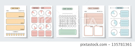 A set of extremely simple style writing book internal page design sheets, article books, timetables, writing books, waiting matters, memorandum, diary, memorandum surface material sheet 135781361
