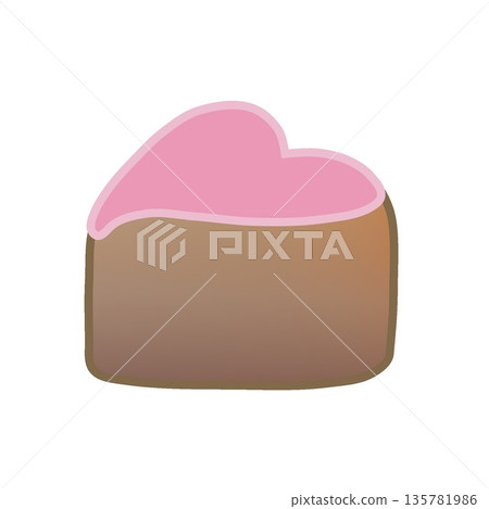 Illustration of heart-shaped mocha chocolate Illustration of heart-shaped mocha chocolate 135781986