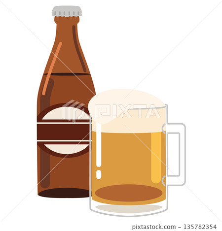 簡單的啤酒插畫 簡單的啤酒插畫 135782354