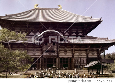 1962年的老照片，奈良東大寺大佛殿 135782655