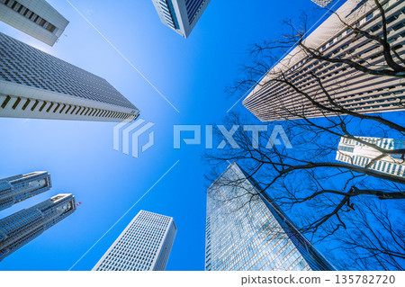 日本東京城市景觀，俯瞰新宿辦公區和東京都廳大樓（2026年1月25日） 135782720