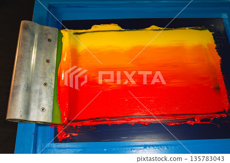 Ink Blending on Screen Frame Ink Blending on Screen Frame 135783043