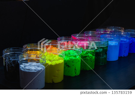 Rainbow Palette  in transparent jars A Circle of Bright Colors 135783159