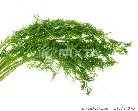 Bunch of green dill, isolated on white background Bunch of green dill, isolated on white background 135784070