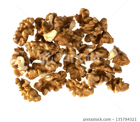 Grain Walnut, on a white background in isolation Grain Walnut, on a white background in isolation 135784321