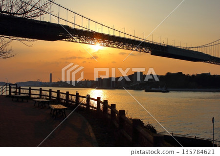 Sunset over Kanmon Strait Sunset over Kanmon Strait 135784621