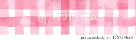 Pink watercolor gingham check seamless pattern background. Pink and white watercolor checkered pattern creating a rustic seamless background texture Pink watercolor gingham check seamless pattern background. Pink and white watercolor checkered pattern creating a rustic seamless background texture 135784629
