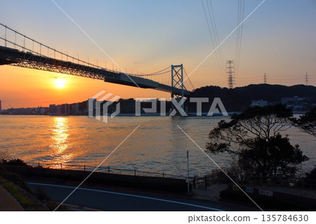 Sunset over Kanmon Strait 135784630