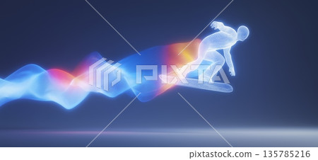 snowboarding banner. snowboarding dynamic wallpaper with colorful light trails on a dark background snowboarding banner. snowboarding dynamic wallpaper with colorful light trails on a dark background 135785216