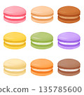 A colorful set of cute macarons 135785600