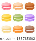 Realistic textured colorful macaroons set 135785602