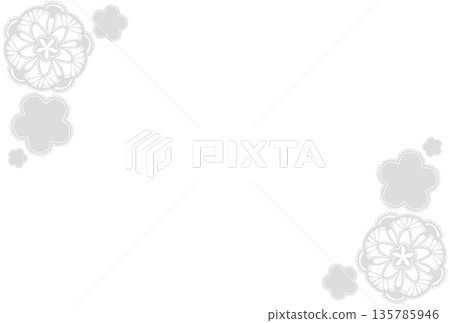 Gray floral lace frame 135785946