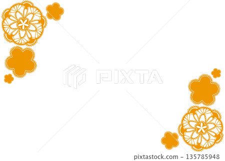 Orange floral lace frame Orange floral lace frame 135785948