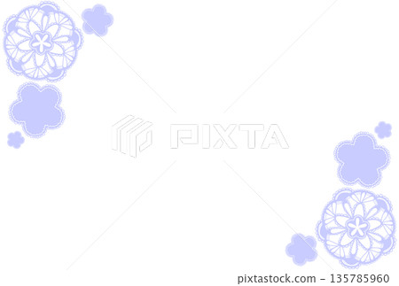 淺藍色花卉蕾絲邊框 淺藍色花卉蕾絲邊框 135785960