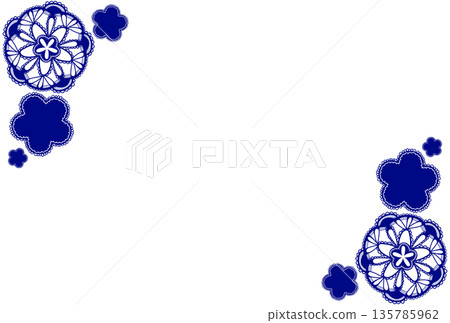 Blue floral lace frame Blue floral lace frame 135785962