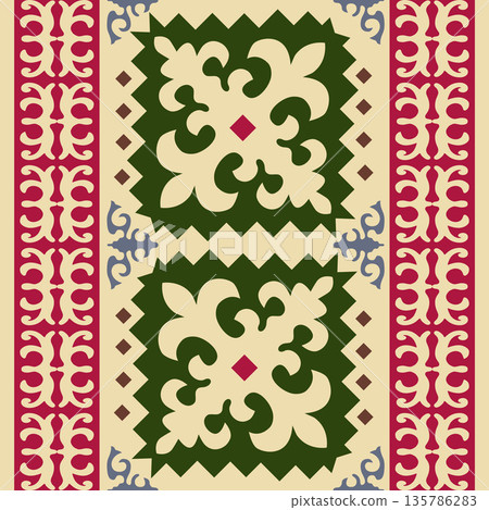 Kazakh nomadic tribes on background Kazakh nomadic tribes on background 135786283