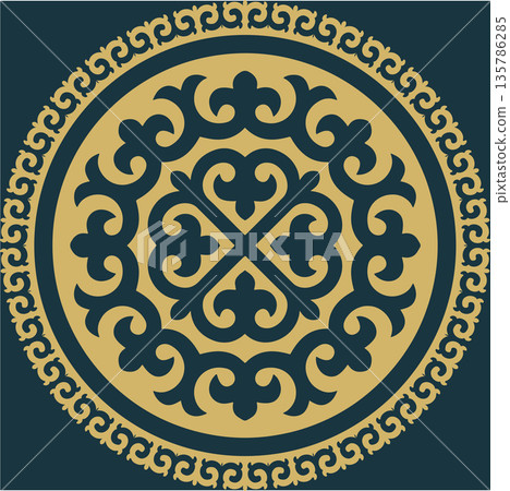 Kazakh nomadic tribes on background Kazakh nomadic tribes on background 135786285